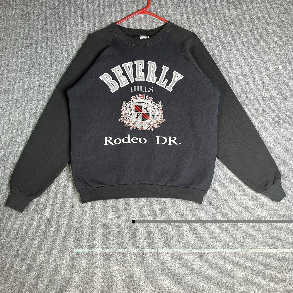 Vintage Beverly Hills Rodeo Dr Sweatshirt XL Black Blue‎ Pullover